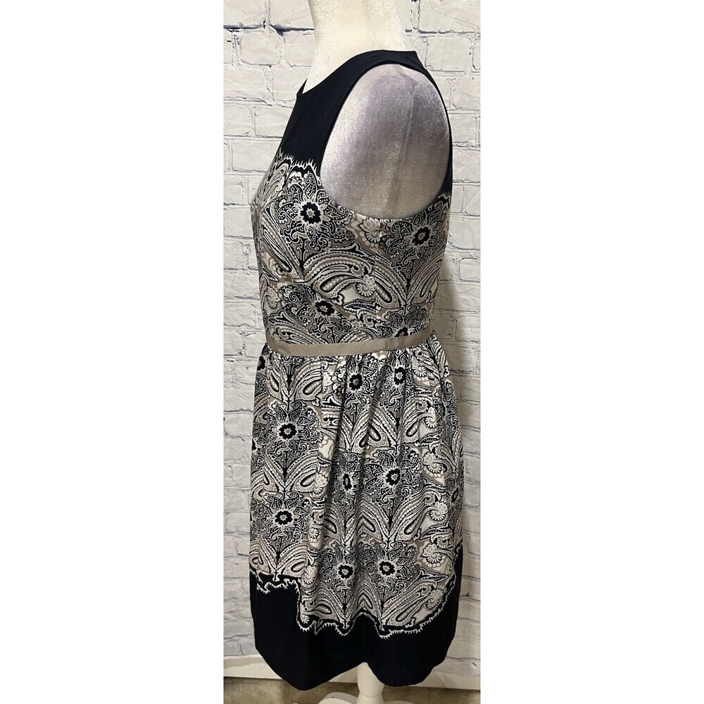 Ann Taylor Loft Dress Blue Multicolor Paisley Lined Sleeveless Career Casual 2P - Picture 3 of 6